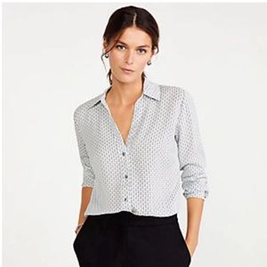 Ann Taylor Paisley Essential Button Down Shirt XL